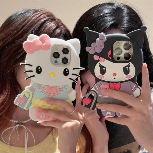 KC Kawaii Black + White IPhone Case